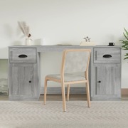Grey Sonoma Engineered Wood Desk with Cabinet