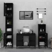 Complete Black Wood Trio for Your Bath: 3-Piece Furniture Set