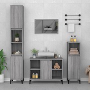 Contemporary 3-Pcs Grey Sonoma Engineered Wooden Bath Set