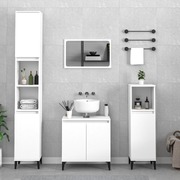 Bathroom Aesthetic: Stylish Set of 3 Engineered Wood in White