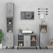 Contemporary 2-Pcs Concrete Grey Engineered Wooden Bath Set