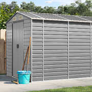  Light Grey Galvanised Steel Garden Shed for Stylish