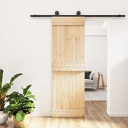 Sliding Door with  Hardware Set Solid Wood Pine