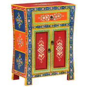 Artisan-Crafted Mango Wood Sideboard with Hand Painted Details