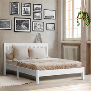 Bed Frame Double Size Wooden White SOFIE