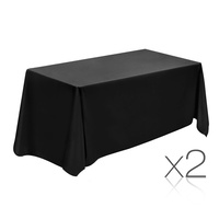 Set of 2 Table Cloths - Black 152 x 259