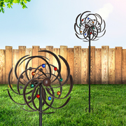 Whirling Beauty: Metal Windmill Spinner for Outdoor Décor