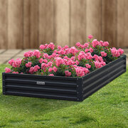 150 x 90 x 30cm Galvanized Steel Garden Bed - Black