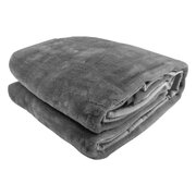 600GSM Double-Sided Queen Size Faux Mink Blanket - Pewter Silver