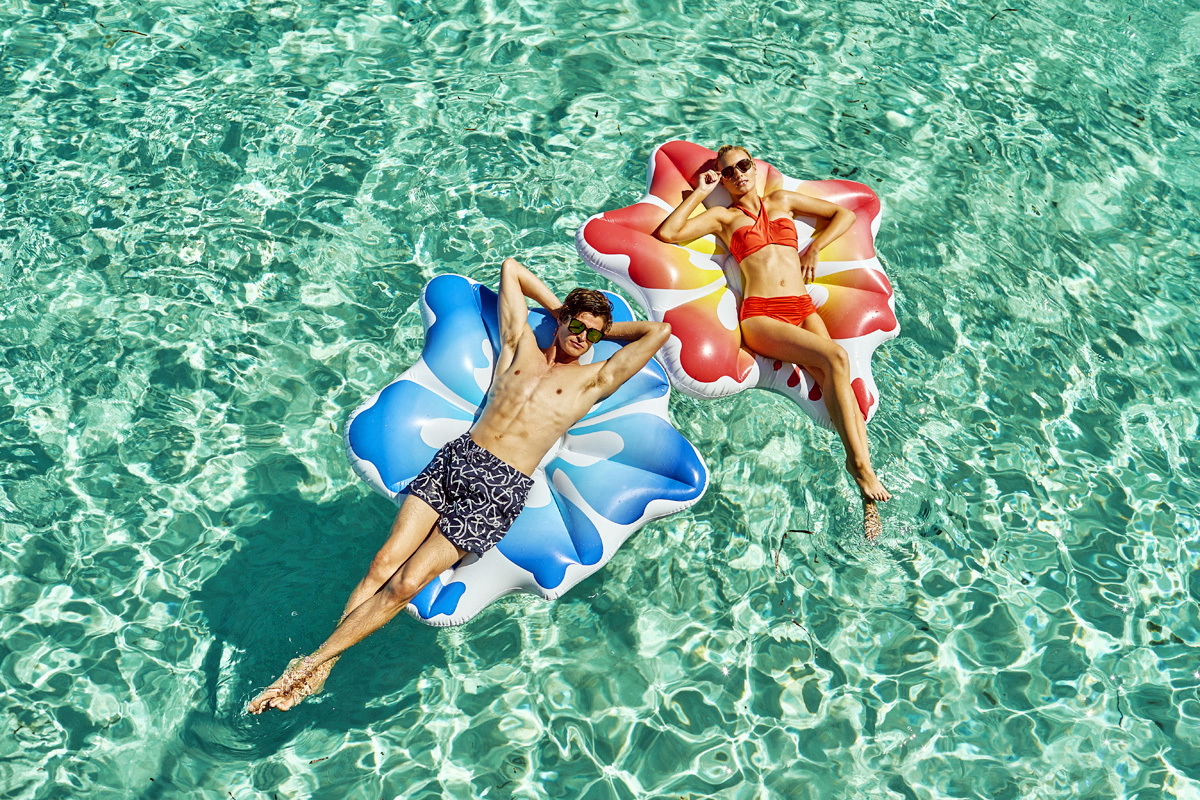 Inflatable Pool Float Pink Hibiscus Air Lounge 155 x 140 x 25cm Free Shipping