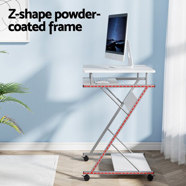 Computer Desk with Shelf White. Afterpay  zipPay  zipMoney