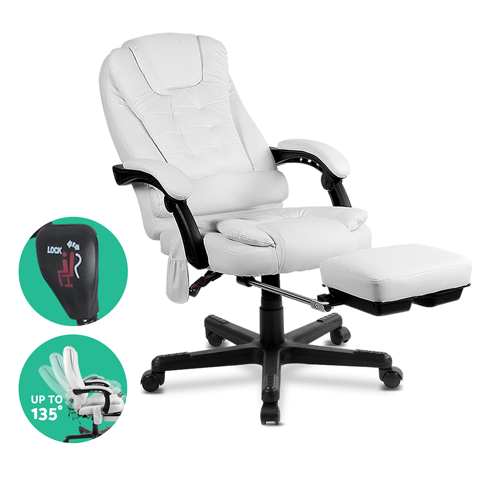 8 point office chair with footrest white ebay does the post office deliver on christmas