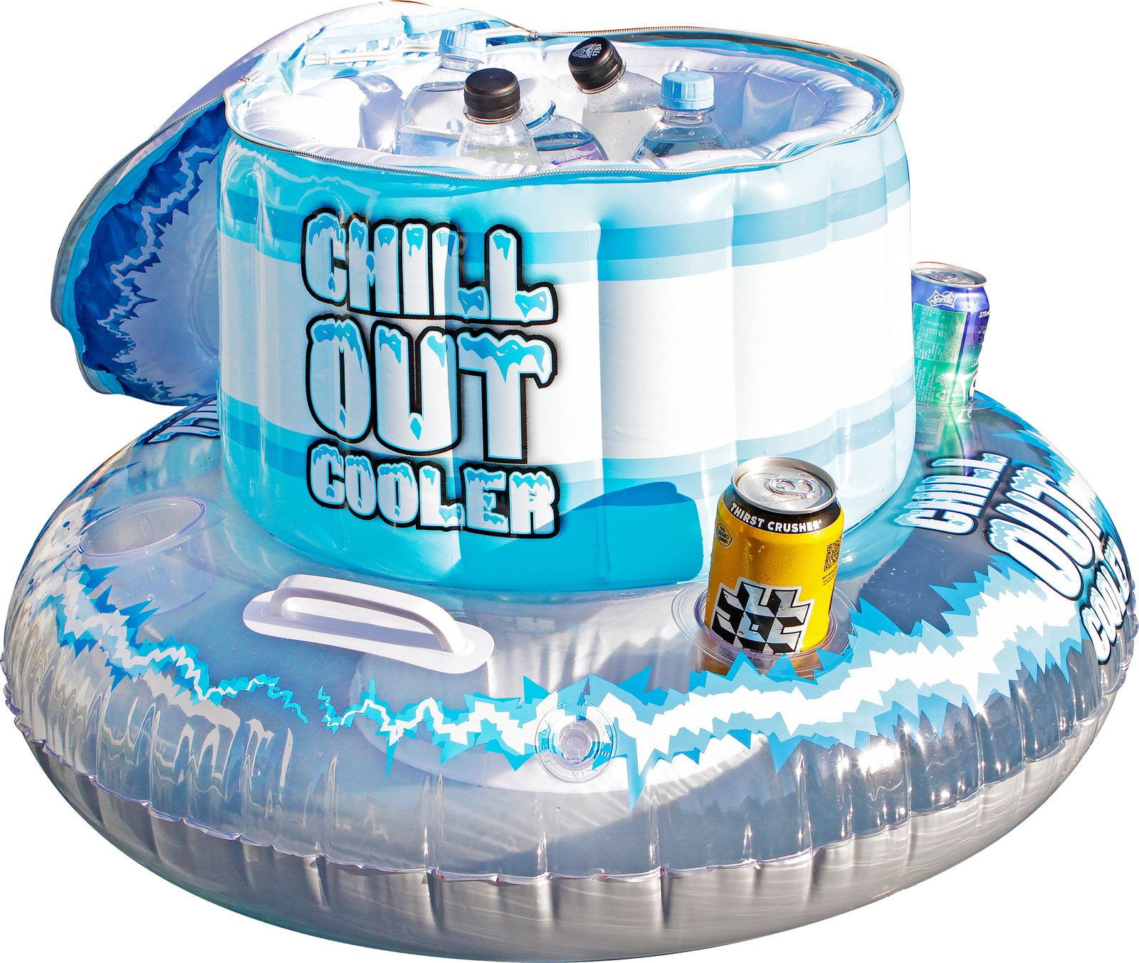Inflatble Floating Cooler with 4 Drink Holders 81 x 35cm Oxipay Shops