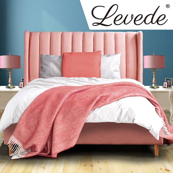 Velvet Base Bed Frame Queen Size Pink, Velvet King Bed Frame Australia