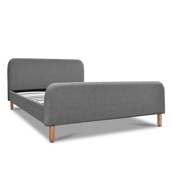 Linen Fabric Bed Frame Grey Afterpay Furniture Australia