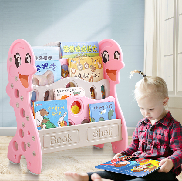 Kids Bookshelf Children Bookcase Pink