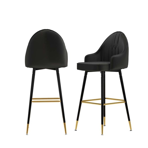 Black velvet swivel bar stools discount