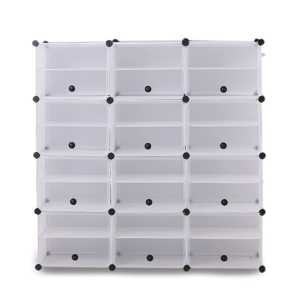 Shoe Cube Cabinet Organiser Shelf Stackable 8 Tier 3 Column