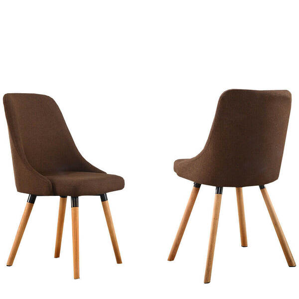 2x Upholstered Fabric Dining Chair Kitchen Wooden Modern Cafe Chairs