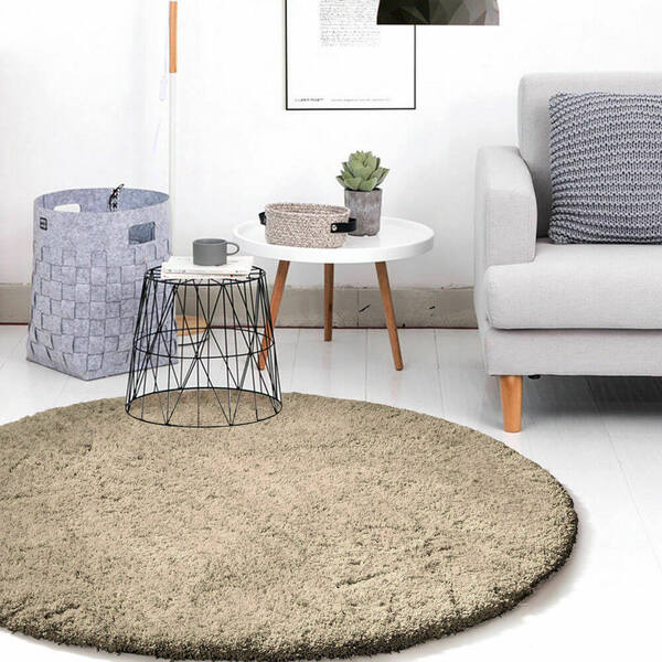 Ultra Soft Anti Slip Round Plush Shaggy Floor Rug Carpet 120cm Diameter