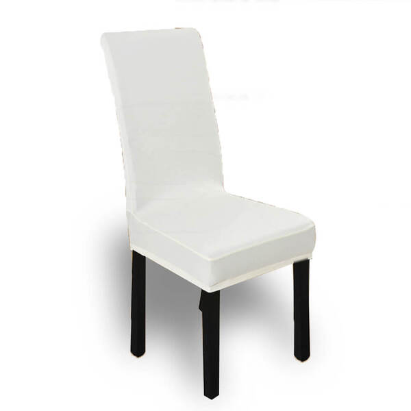 8x Stretch Elastic Chair Covers Dining Room Wedding Banquet Washable White