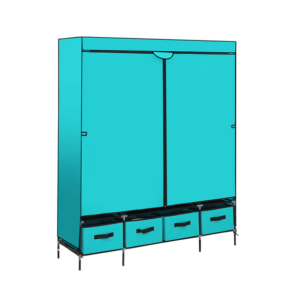 Portable Wardrobe Storage Cabinet Rack Shelf Organiser With 4 Drawers