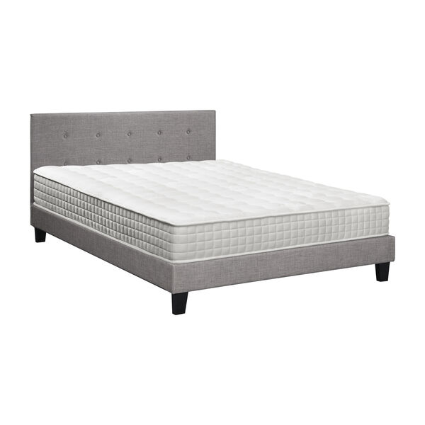 Double Size Wooden Bed Frame Platform Base with Bonnell Spring Mattress Grey
