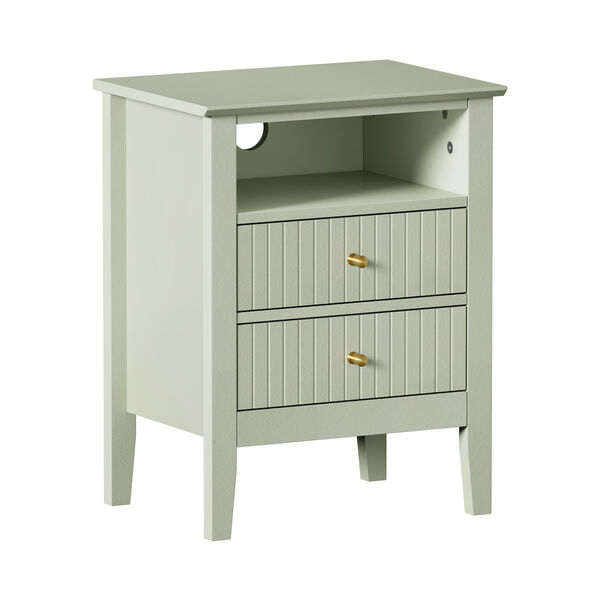 Bedside Table Nightstand 2 Drawer Storage Cabinet Bedroom Green