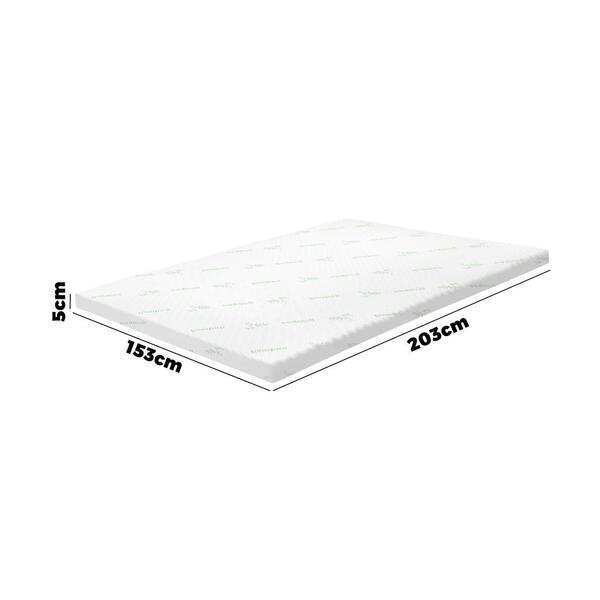 Memory Foam Mattress Topper Cool Gel Bed Bamboo Cover 7Zone 5CM Queen Afterpay zipPay zipMon