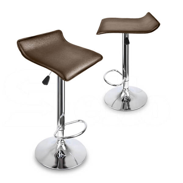2x PU Leather Swivel Bar Stools Kitchen Dining Chair Gas Lift Adjustable
