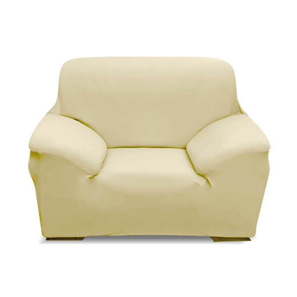 Easy Fit Stretch Couch Sofa Slipcovers Protectors Covers 1 Seater Cream