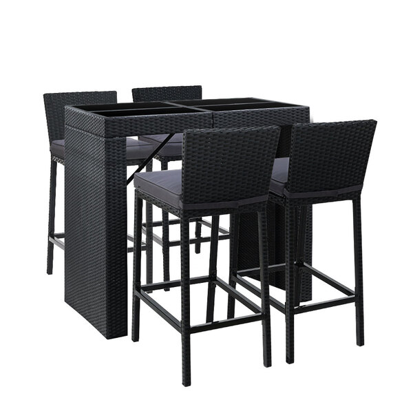 Gardeon Outdoor Bar Set Table Chairs Stools Rattan Patio ...