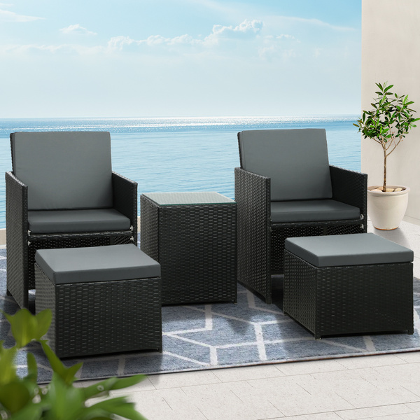 Recliner Chairs Sun Lounge Wicker Outdoor Furniture Patio Sofa Afterpay zipPay zipMoney