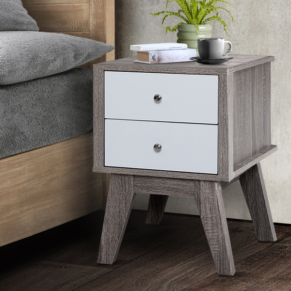 Bedside Tables Drawers Side Table Nightstand Storage Wood