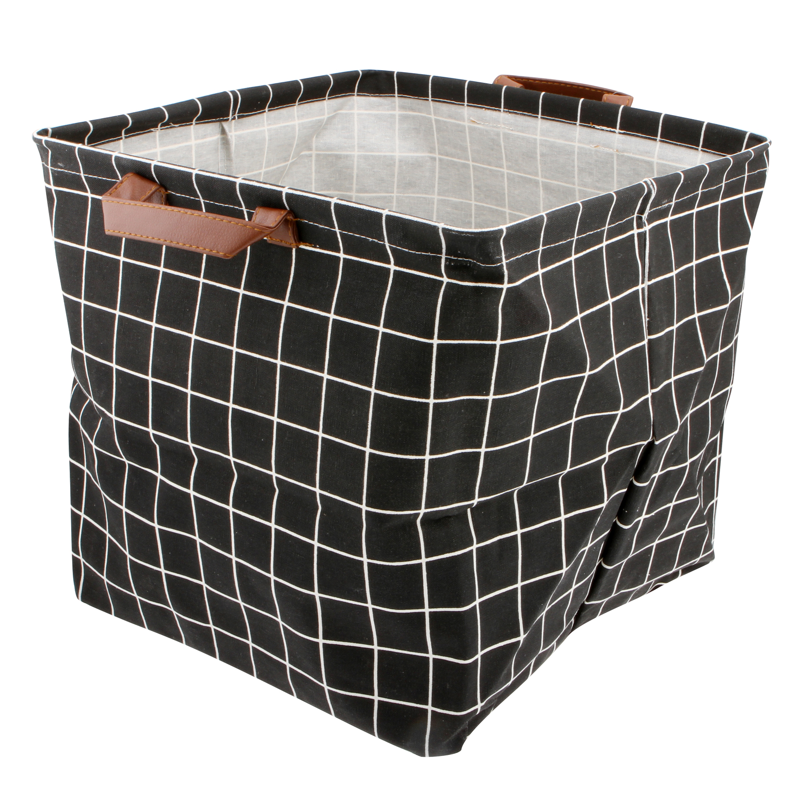 Black Check Cube Storage Basket 33 x 33 x 33cm. Afterpay zipPay