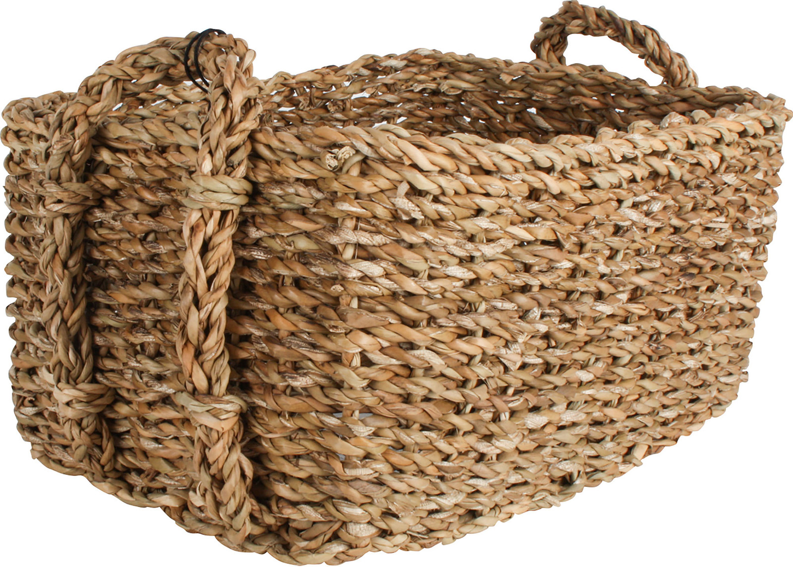 Set of 3 Seagrass Rectangle Storage Basket with Handle Small 38 x 30 x 16cm