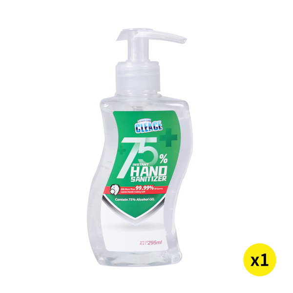 Cleace 1x Hand Sanitiser Sanitizer Instant Gel Wash 75% Alcohol 295ML