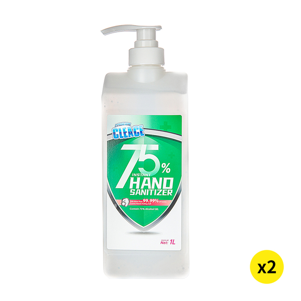 Cleace 2x Hand Sanitiser Sanitizer Instant Gel Wash 75% Alcohol 1000ML
