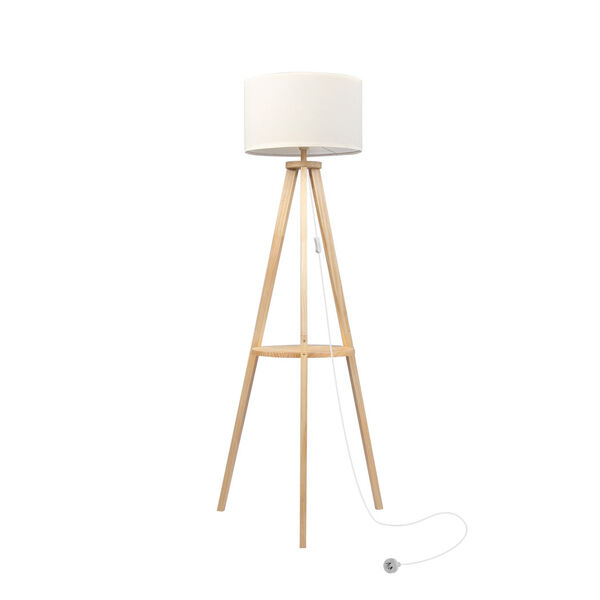 Cozy Tripod Floor Lamp with Shelf  Foldable Function Classic