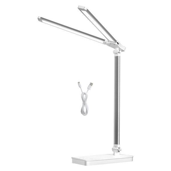 Luxury Double Head Desk Lamp LED Light Eye Caring USB  Comfortable
