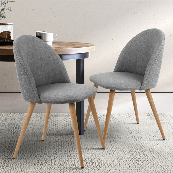 2 X Dining Chairs Light Grey