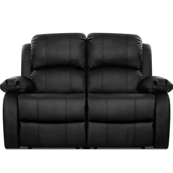 Recliner Chair 2-Seater Premium Leather Double Lounge Sofa Couch Black