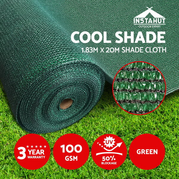 Instahut 50% Sun Shade Cloth Shadecloth Sail Roll Mesh Outdoor