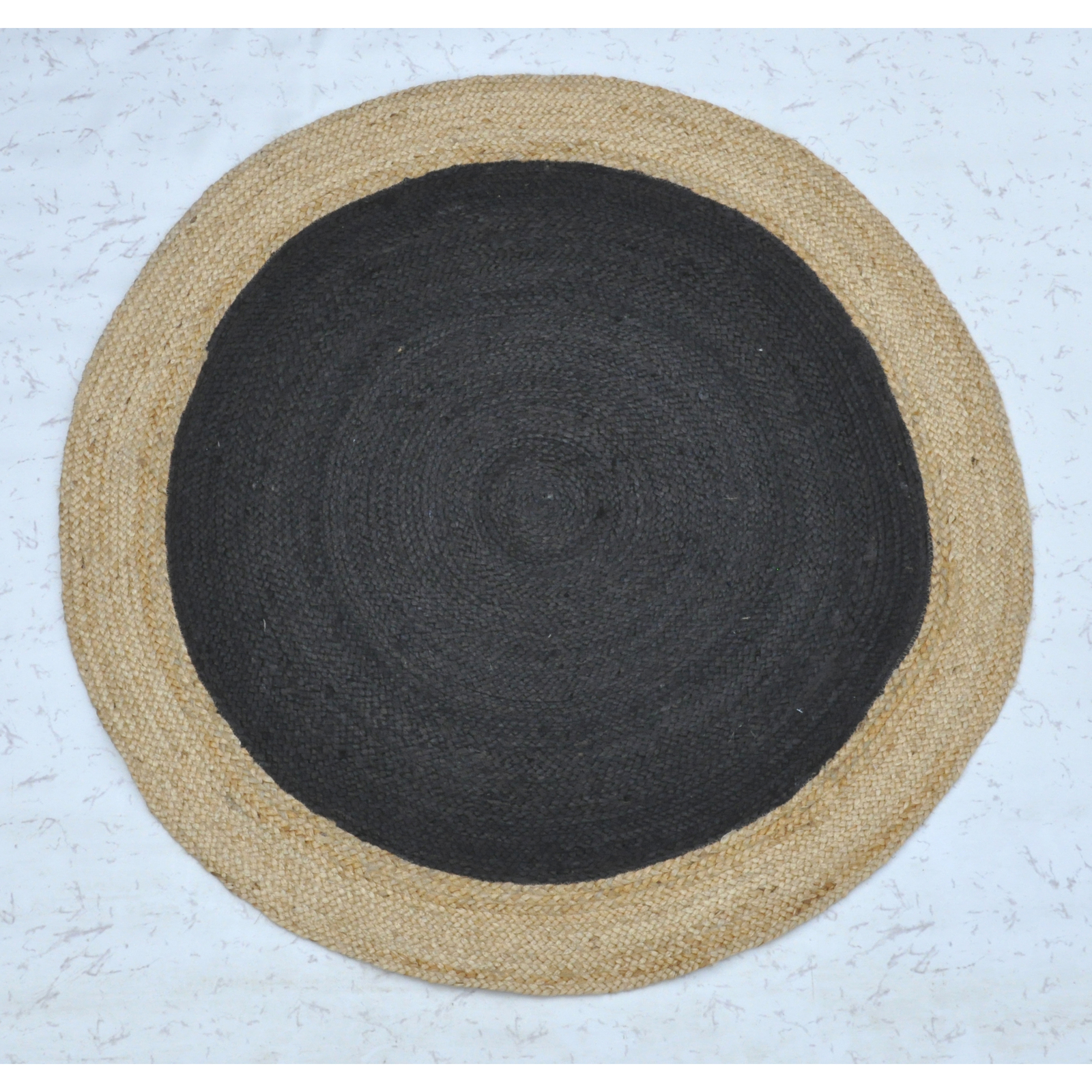 Jute Round Black Rug Black & Natural 120x120cm Afterpay zipPay