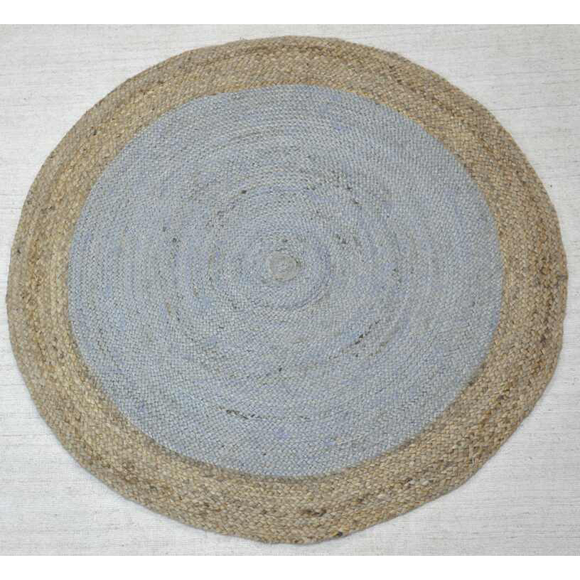 Jute Round Grey Rug Grey & Natural 200x200cm Afterpay zipPay zipMoney