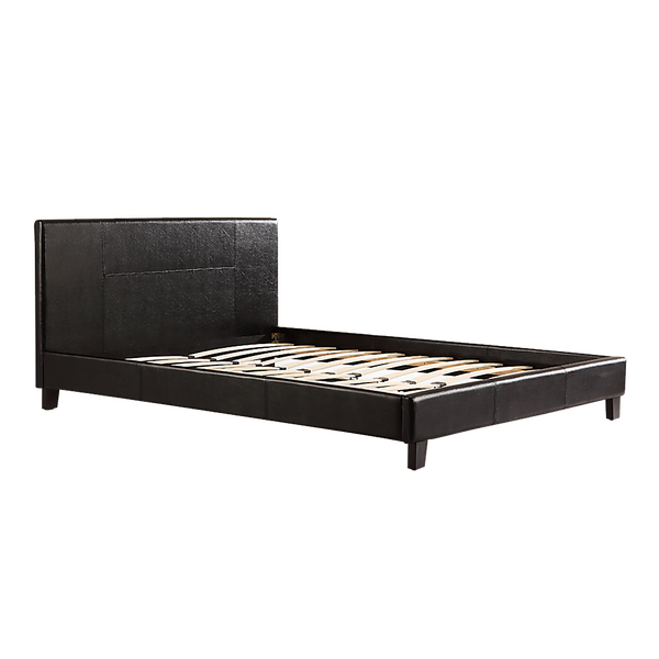 Queen Pu Leather Bed Frame Black
