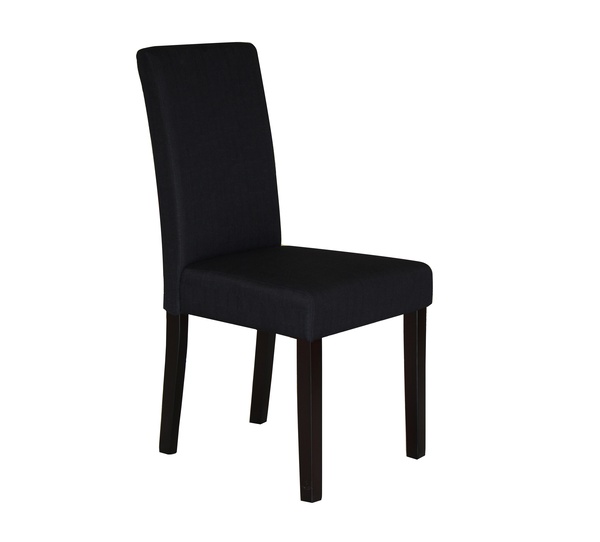 2 x Premium Fabric Linen Palermo Dining Chairs High Back - Black