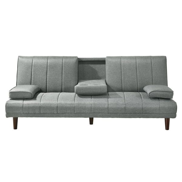 Fabric Sofa Bed with Cup Holder 3 SeaterLight Grey Afterpay zipPay