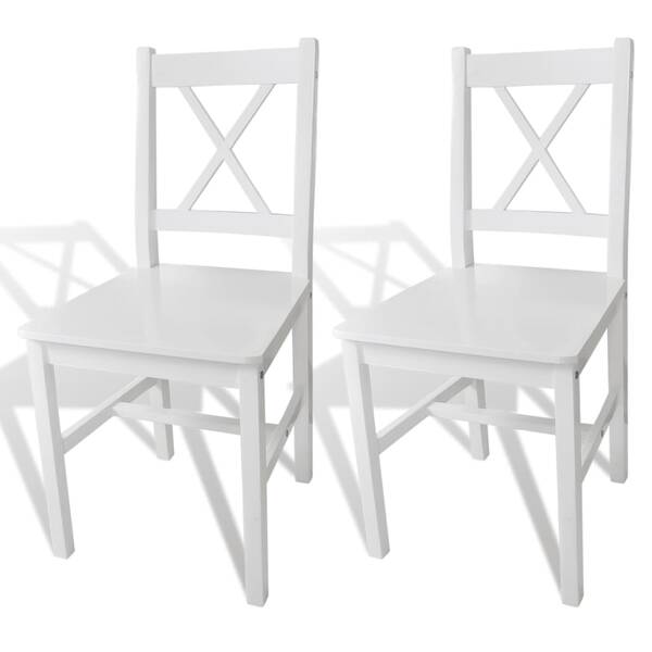 Dining Chairs 2 pcs White Pinewood