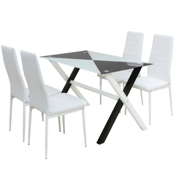 Five Piece Dining Table and Chairs Artificial Leather